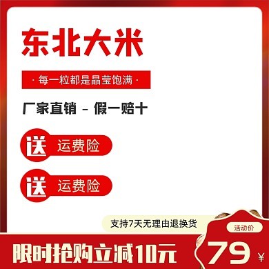 東北大米農產品電商促銷主圖模板設計指南